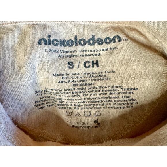 Nickelodeon Beige Hoodie with Cartoon Character.- Size Small - Picture 6 of 8